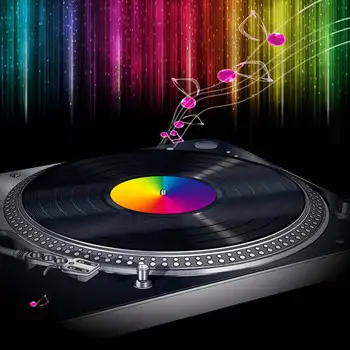 Запись музыки Красочный световой занавес из полиэстера или виниловой ткани Высококачественная компьютерная печать фото для вечеринки