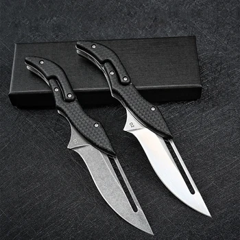 Нож D2 Стальной Механический складной нож для охоты на открытом воздухе Выживания в кемпинге EDC Карманные Инструментальные ножи Портативная ручка из нейлона и стекловолокна