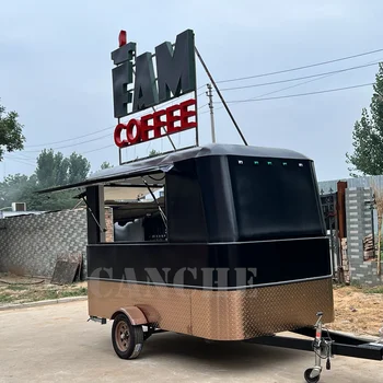Полностью оборудованный фургон для приготовления мороженого с полностью оборудованной кухней прицеп для быстрого питания передвижная тележка для уличной еды