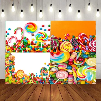 Цвета фона Candy Rainbow, фоны для фотосъемки леденцовых конфет, детские вечеринки по случаю Дня рождения, Украшение баннеров, Детский душ